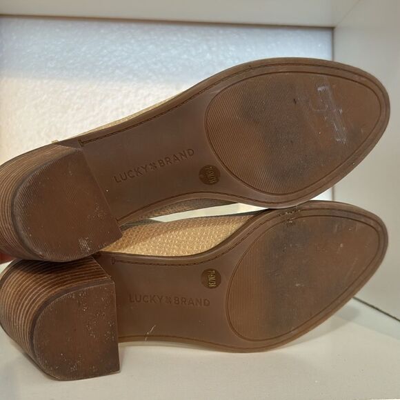 Lucky Brand Beige Textured Leather Booties Size 7.5 Western Neutral Minimalist - Picture 12 of 12